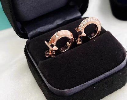 [Hevara Jewelry]T1 HOOP DIAMOND EARRINGS