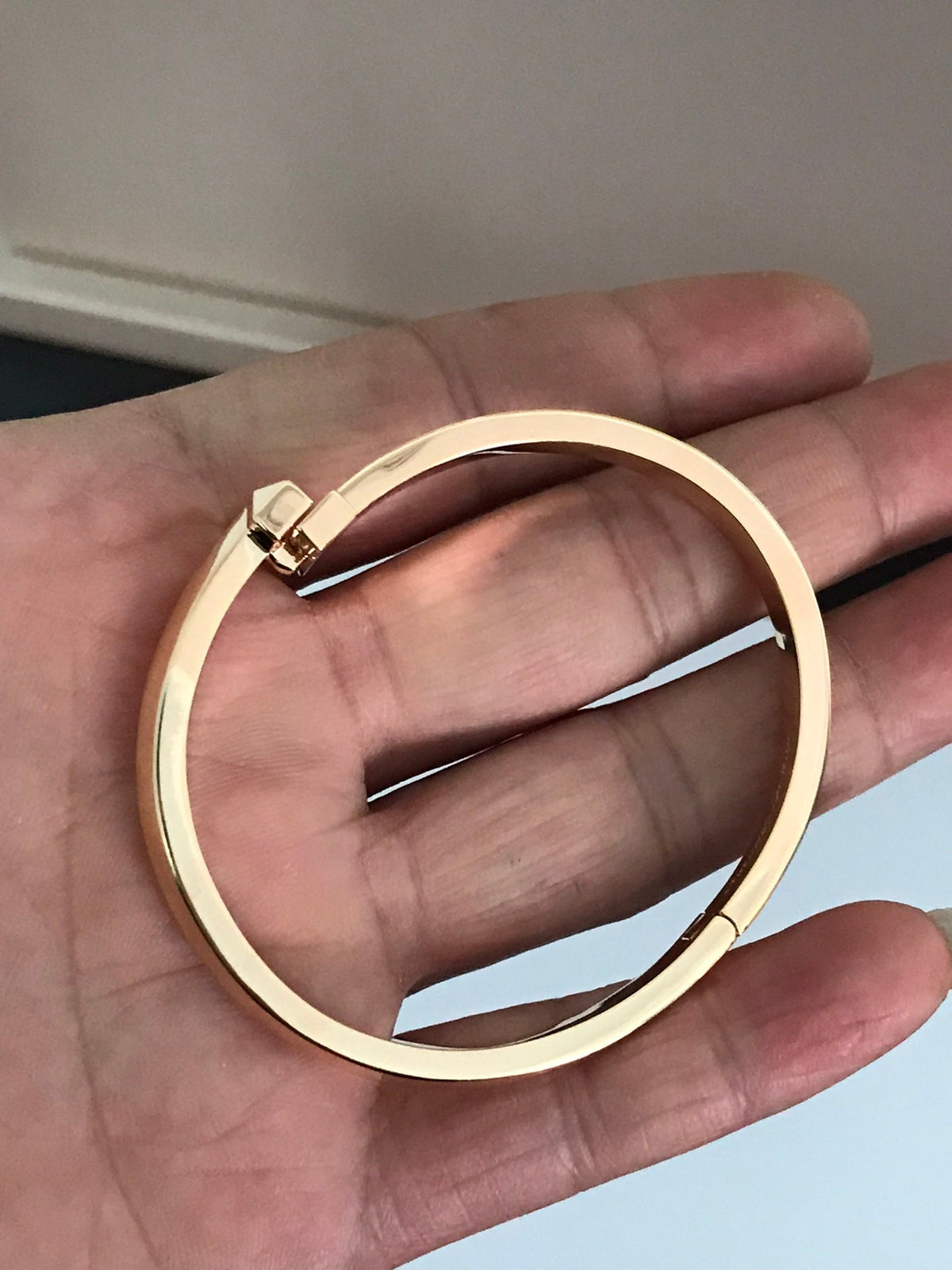 [Hevara Jewelry]T1 WIDE DIAMOND HINGED BANGLE PINK GOLD