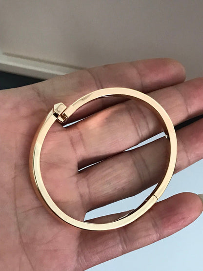 [Hevara Jewelry]T1 WIDE DIAMOND HINGED BANGLE PINK GOLD