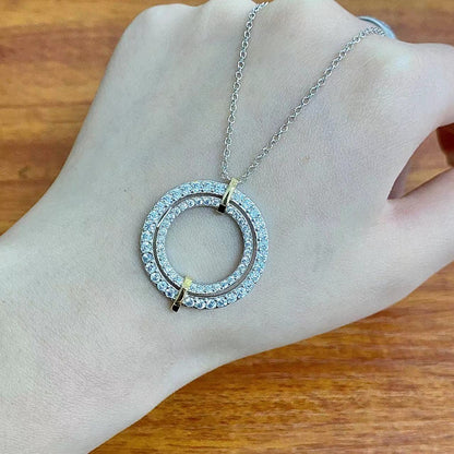 [Hevara Jewelry]EDGE DIAMOND GOLD SILVER NECKLACE