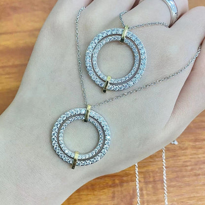 [Hevara Jewelry]EDGE DIAMOND GOLD SILVER NECKLACE