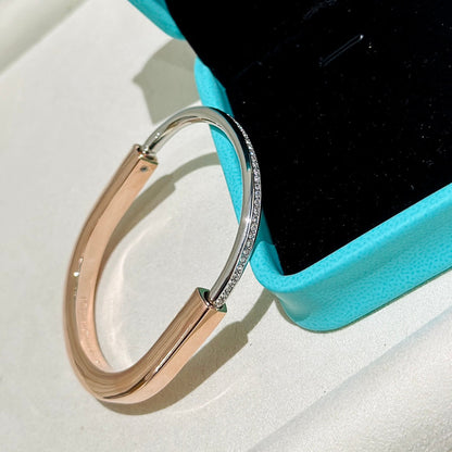 [Hevara Jewelry]LOCK PINK GOLD SILVER DIAMOND BRACELET