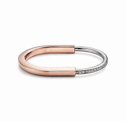[Hevara Jewelry]LOCK PINK GOLD SILVER DIAMOND BRACELET