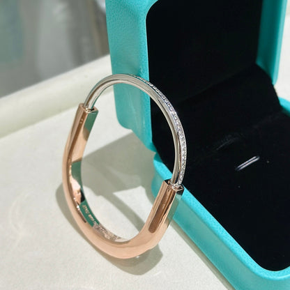 [Hevara Jewelry]LOCK PINK GOLD SILVER DIAMOND BRACELET
