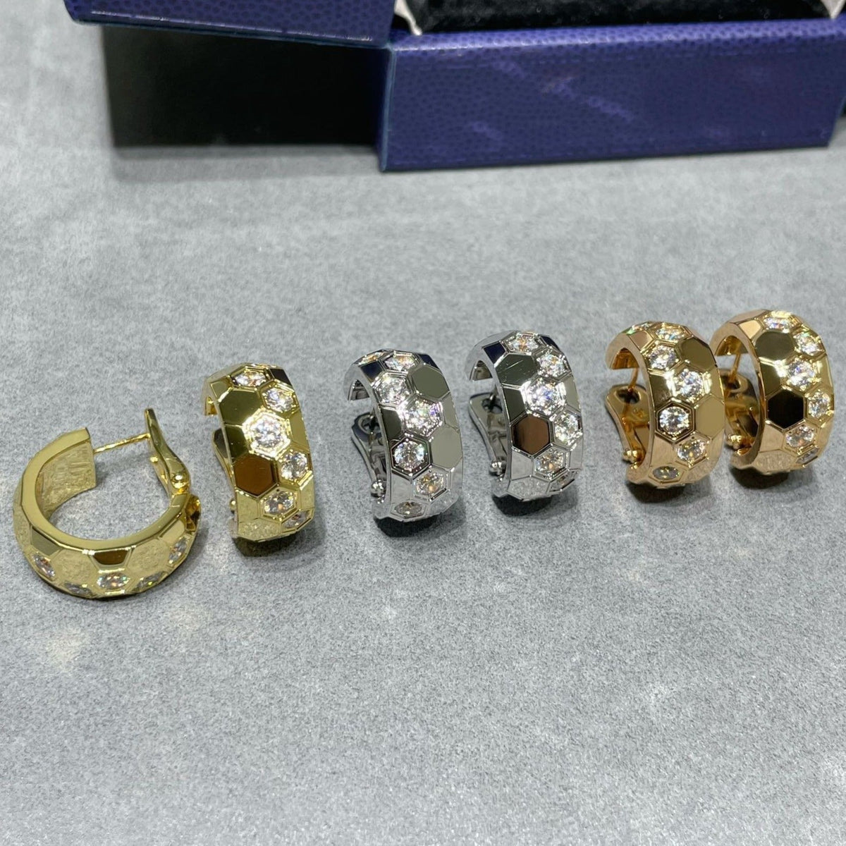 [⭐Hevara Jewelry]BEE LOVE DIAMOND HOOP EARRINGS