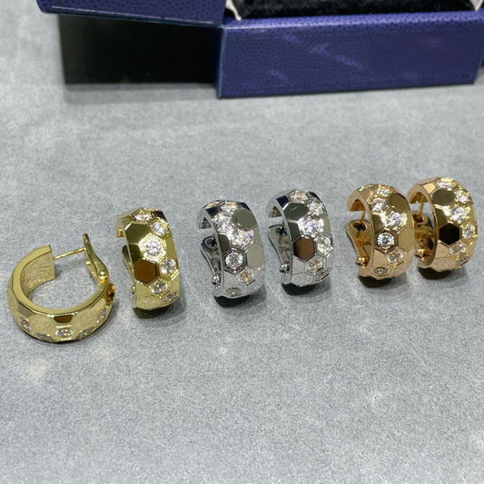 [⭐Hevara Jewelry]BEE LOVE DIAMOND HOOP EARRINGS