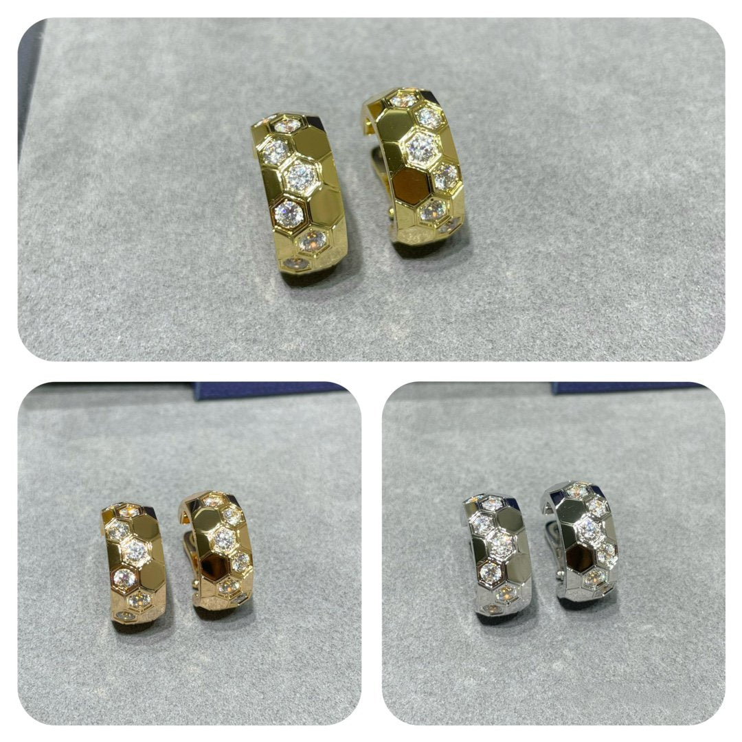[⭐Hevara Jewelry]BEE LOVE DIAMOND HOOP EARRINGS