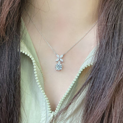 [Hevara Jewelry]VICTORIA PENDANT SILVER DIAMOND NECKLACE