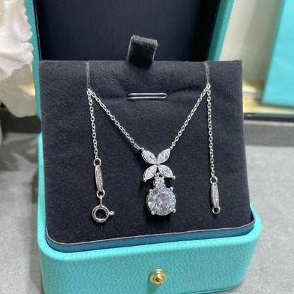 [Hevara Jewelry]VICTORIA PENDANT SILVER DIAMOND NECKLACE