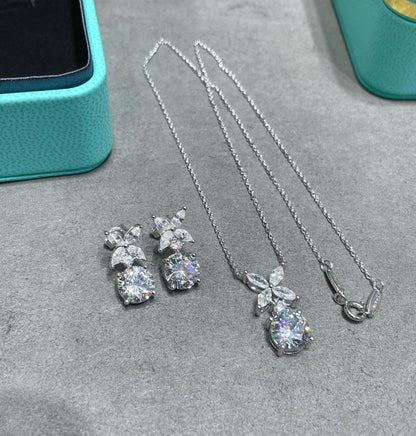 [Hevara Jewelry]VICTORIA PENDANT SILVER DIAMOND NECKLACE