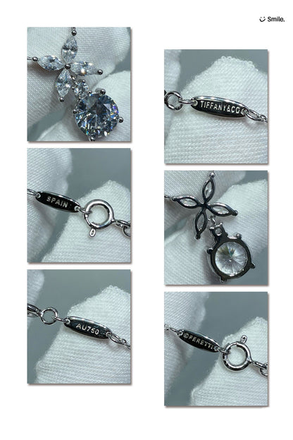 [Hevara Jewelry]VICTORIA PENDANT SILVER DIAMOND NECKLACE