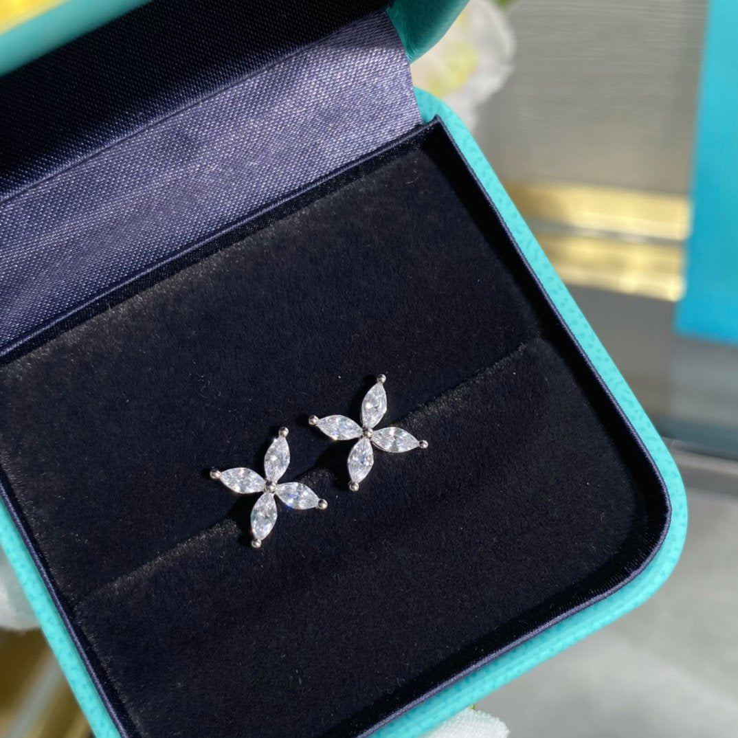 [Hevara Jewelry]VICTORIA SILVER DIAMOND STUD MINI EARRINGS