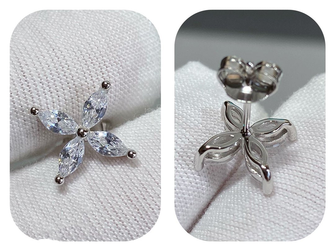 [Hevara Jewelry]VICTORIA SILVER DIAMOND STUD MINI EARRINGS