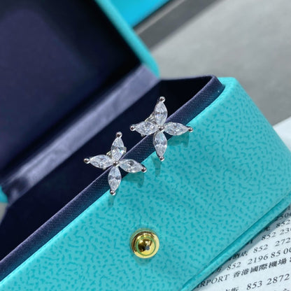 [Hevara Jewelry]VICTORIA SILVER DIAMOND STUD MINI EARRINGS