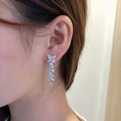 [Hevara Jewelry]VICTORIA SILVER DIAMOND DROP EARRINGS