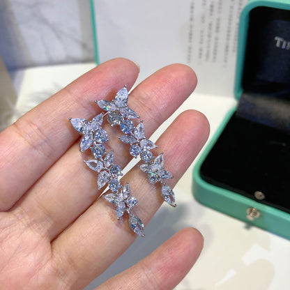 [Hevara Jewelry]VICTORIA SILVER DIAMOND DROP EARRINGS