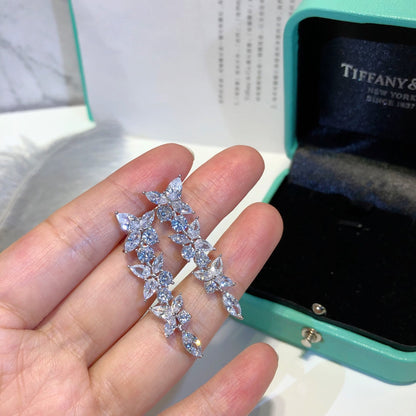 [Hevara Jewelry]VICTORIA SILVER DIAMOND DROP EARRINGS