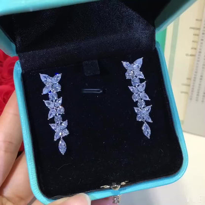 [Hevara Jewelry]VICTORIA SILVER DIAMOND DROP EARRINGS