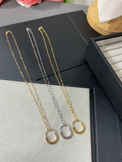 [Hevara Jewelry]LOCK MEDIUM PENDANT DIAMOND NECKLACE