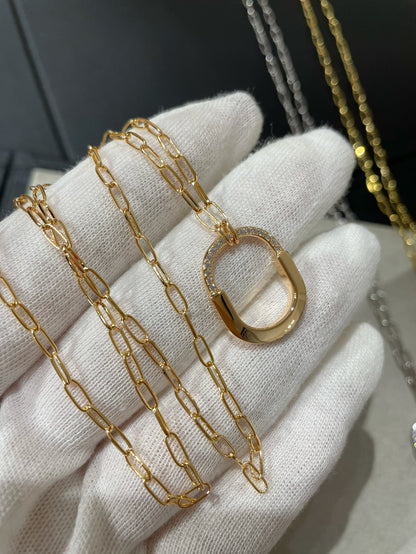 [Hevara Jewelry]LOCK MEDIUM PENDANT DIAMOND NECKLACE