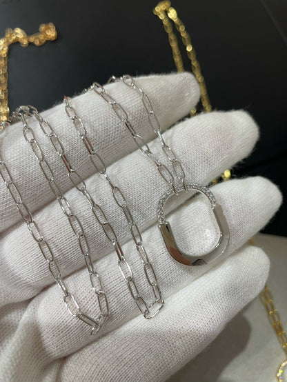 [Hevara Jewelry]LOCK MEDIUM PENDANT DIAMOND NECKLACE