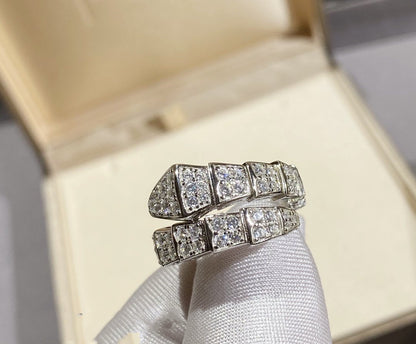 [⭐Hevara Jewelry]SERPENTI RING SILVER DIAMOND PAVED