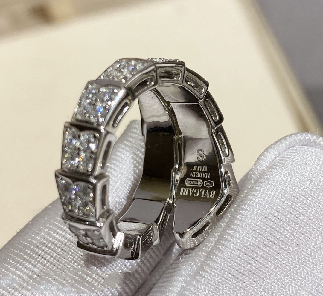 [⭐Hevara Jewelry]SERPENTI RING SILVER DIAMOND PAVED