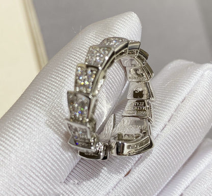 [⭐Hevara Jewelry]SERPENTI LARGE RING SILVER DIAMOND PAVED