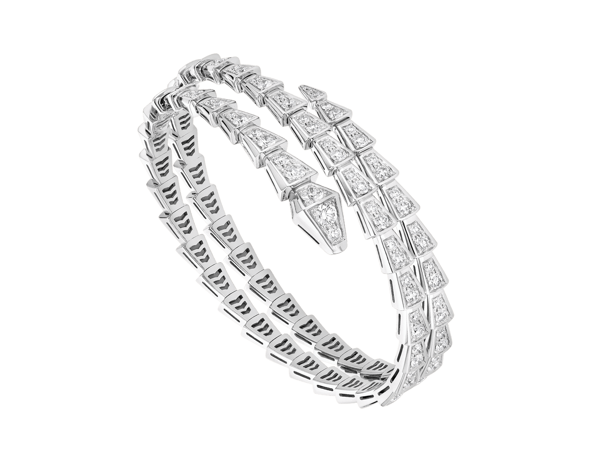 [⭐Hevara Jewelry]SERPENTI BRACELET SILVER DIAMOND DOUBLE ROW