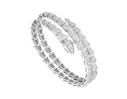 [⭐Hevara Jewelry]SERPENTI BRACELET SILVER DIAMOND DOUBLE ROW