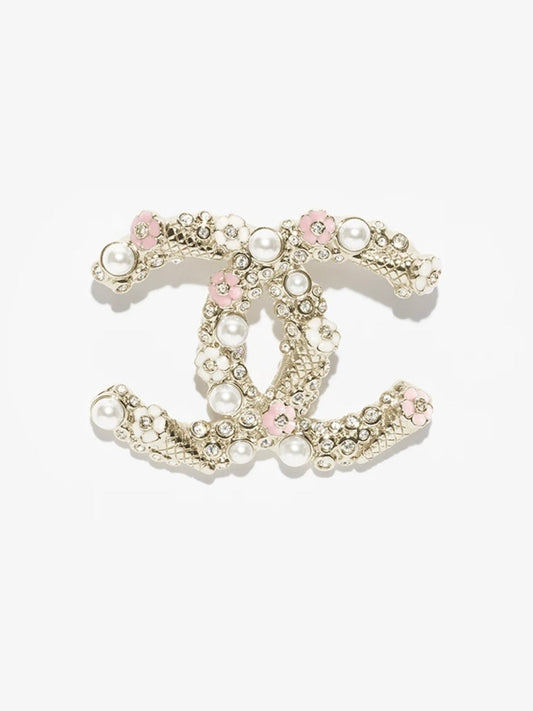 [⭐Hevara Jewelry]26C Pink-White Enamel Ice Cream Cone Double C Brooch