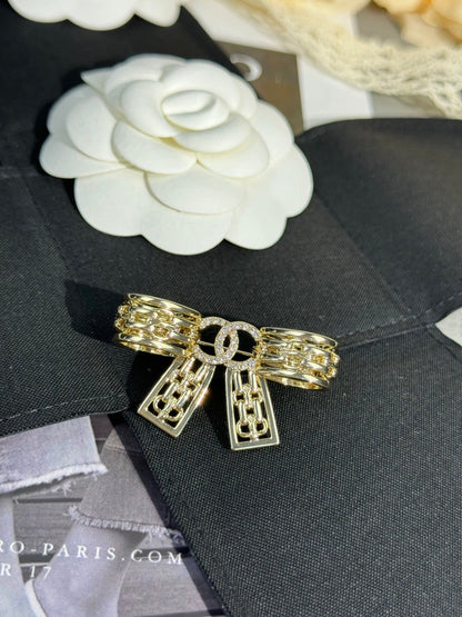 [⭐Hevara Jewelry]25K Hollow Bow Brooch