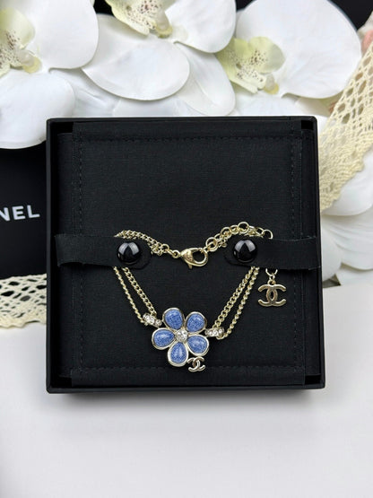 [⭐Hevara Jewelry]VOLTE New Blue Floral Double-Layer Bracelet