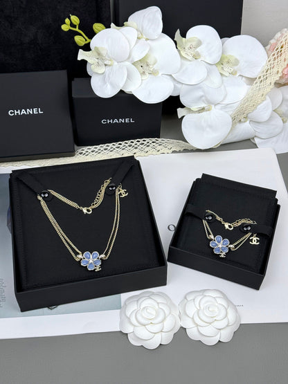 [⭐Hevara Jewelry]VOLTE New Blue Floral Double-Layer Bracelet