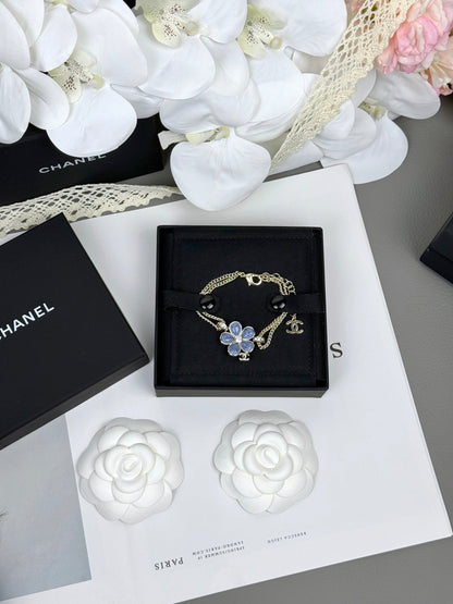 [⭐Hevara Jewelry]VOLTE New Blue Floral Double-Layer Bracelet