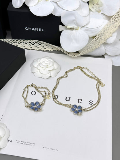 [⭐Hevara Jewelry]VOLTE New Blue Floral Double-Layer Bracelet