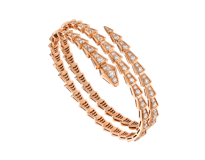 [⭐Hevara Jewelry]SERPENTI BRACELET PINK GOLD DIAMOND DOUBLE ROW