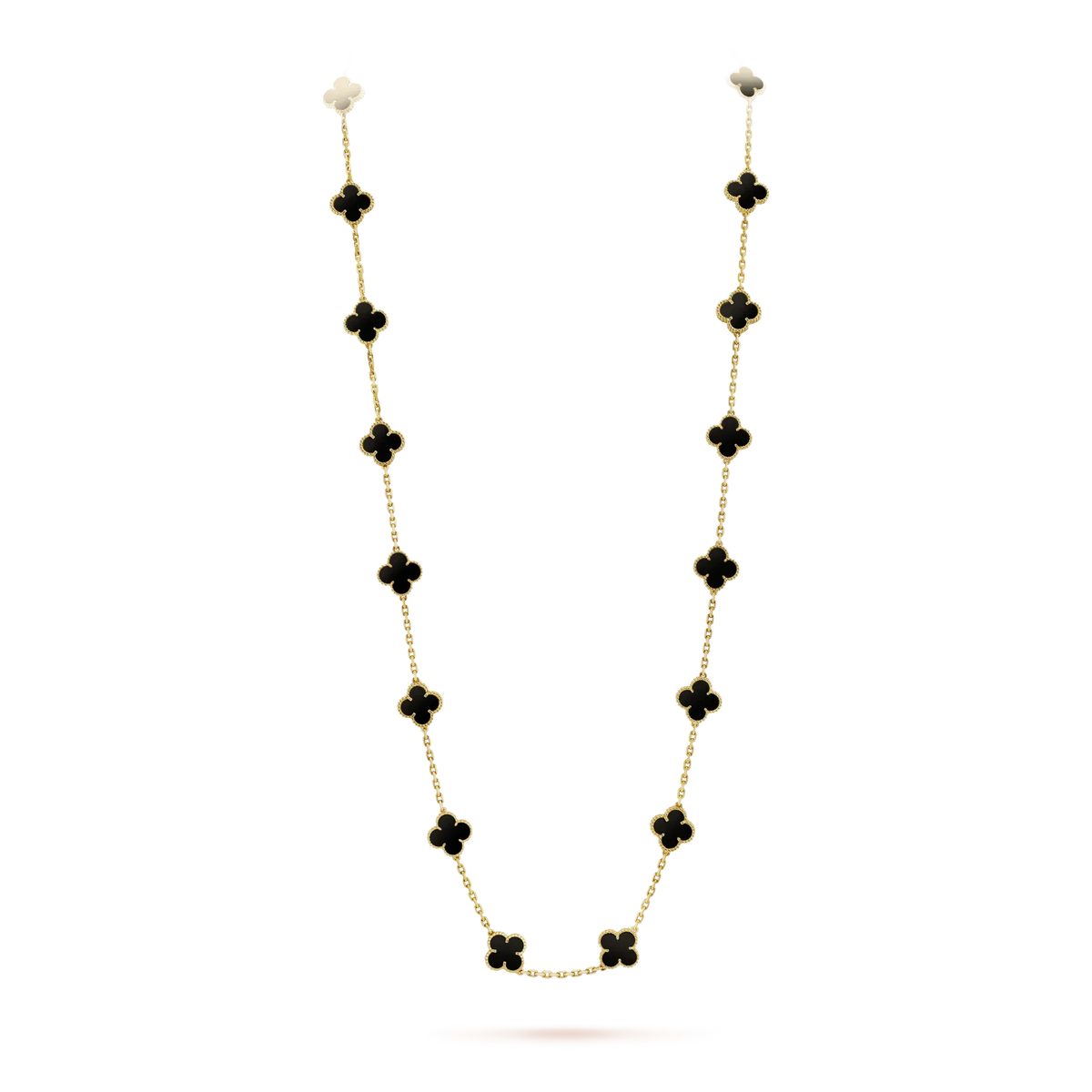[⭐Hevara Jewelry]CLOVER 20 MOTIFS ONYX NECKLACE