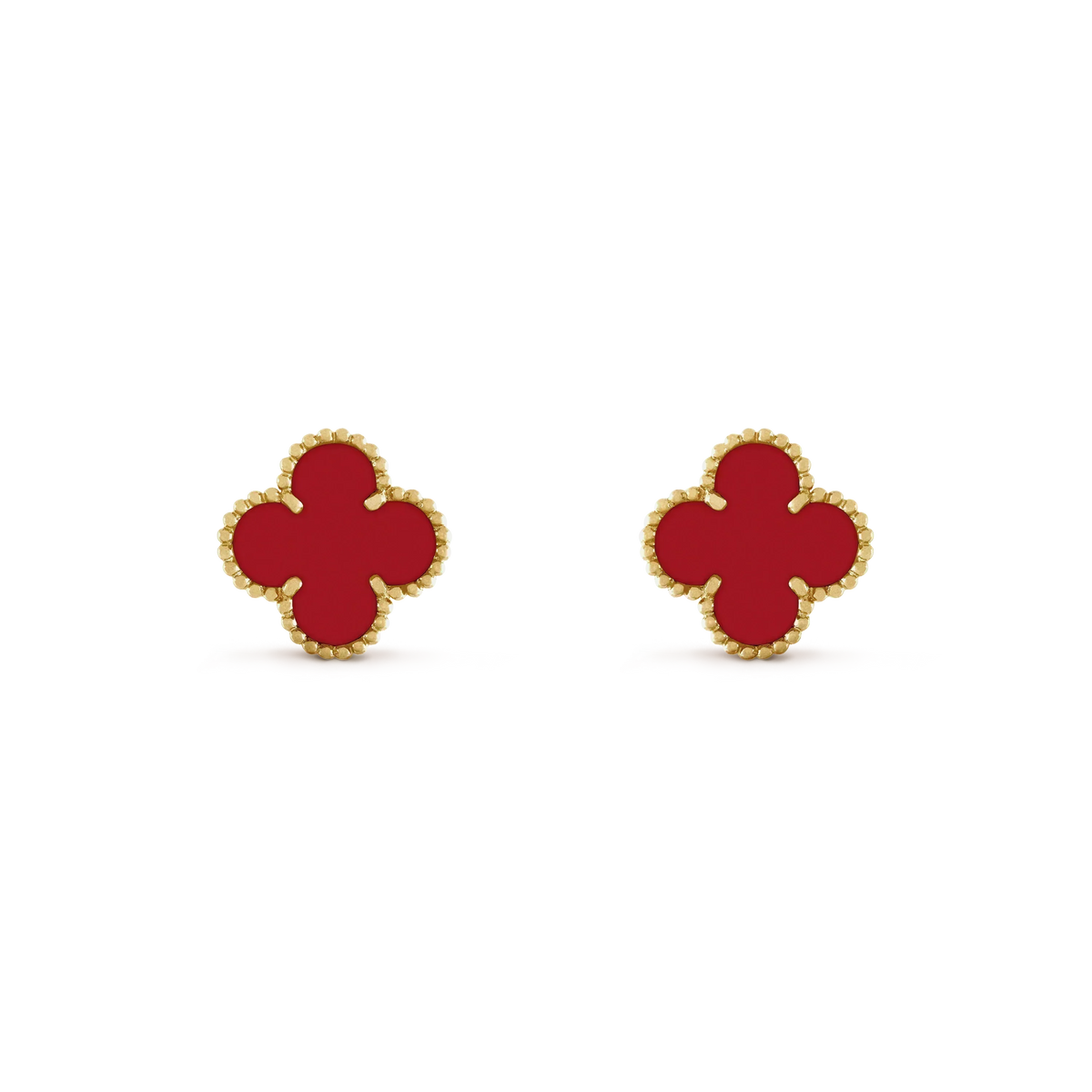 [⭐Hevara Jewelry]CLOVER MINI 9.5MM CARNELIAN EARRINGS