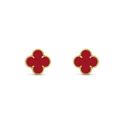 [⭐Hevara Jewelry]CLOVER MINI 9.5MM CARNELIAN EARRINGS