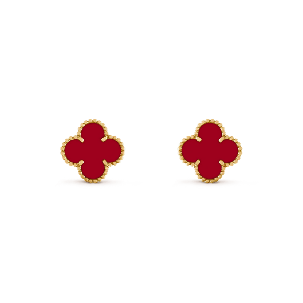 [⭐Hevara Jewelry]CLOVER MEDIUM 1 MOTIFS CARNELIAN  EARRINGS