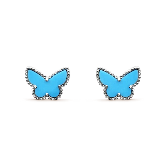 [⭐Hevara Jewelry]BUTTERFLY TURQUOISE EARRINGS SILVER