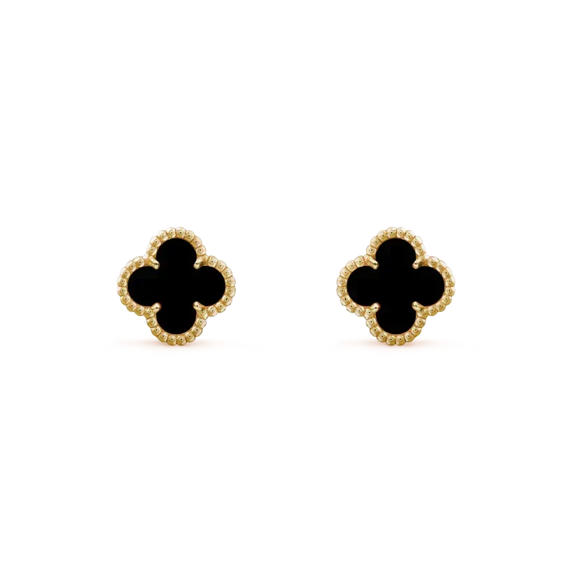 [⭐Hevara Jewelry]CLOVER MINI 9.5MM BLACK MOP EARRINGS