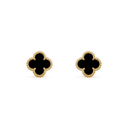 [⭐Hevara Jewelry]CLOVER MINI 9.5MM BLACK MOP EARRINGS