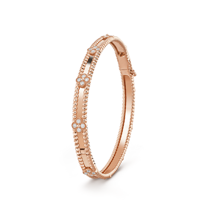 [⭐Hevara Jewelry]CLOVER BRACELET 4MM DIAMONDS