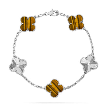 [⭐Hevara Jewelry] CLOVER 5 MOTIFS TIGER EYE BRACELET COLLECTION