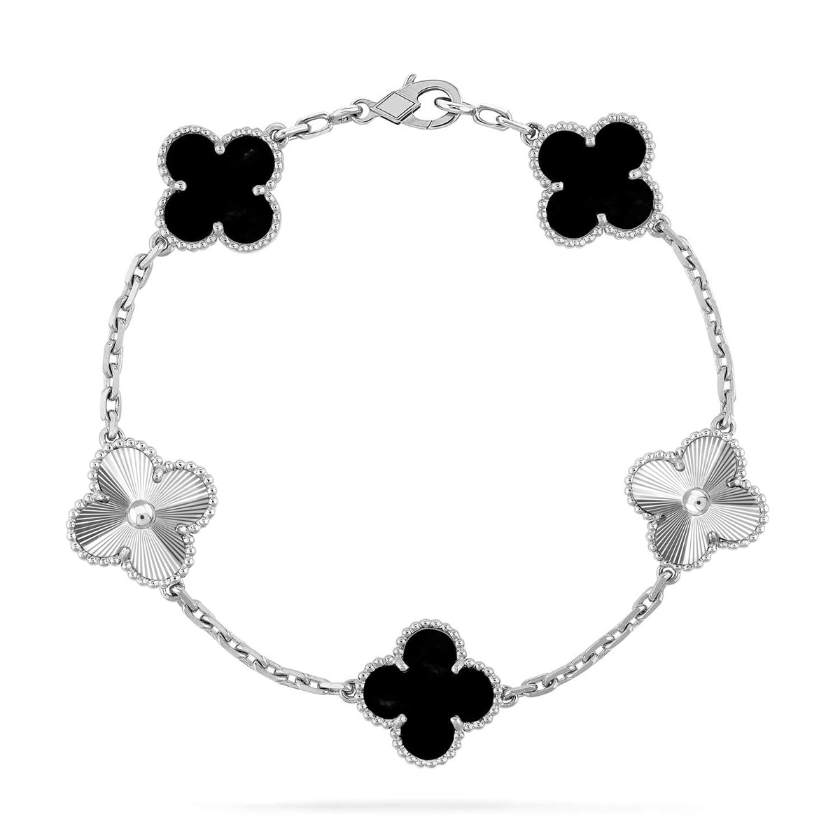 [⭐Hevara Jewelry] CLOVER 5 MOTIF ONYXS BRACELET COLLECTION