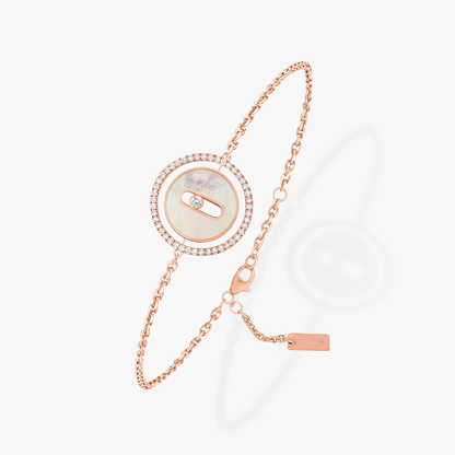 [⭐Hevara Jewelry]Demo MOVE WHITE MOTHER OF PEARL PINK GOLD DIAMOND BRACELET