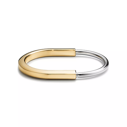 [Hevara Jewelry]LOCK BRACELET YELLOW AND WHITE GOLD