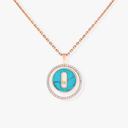 [⭐Hevara Jewelry]Demo MOVE 1 DIAMOND TURQUOISE PINK GOLD DIAMOND NECKLACE